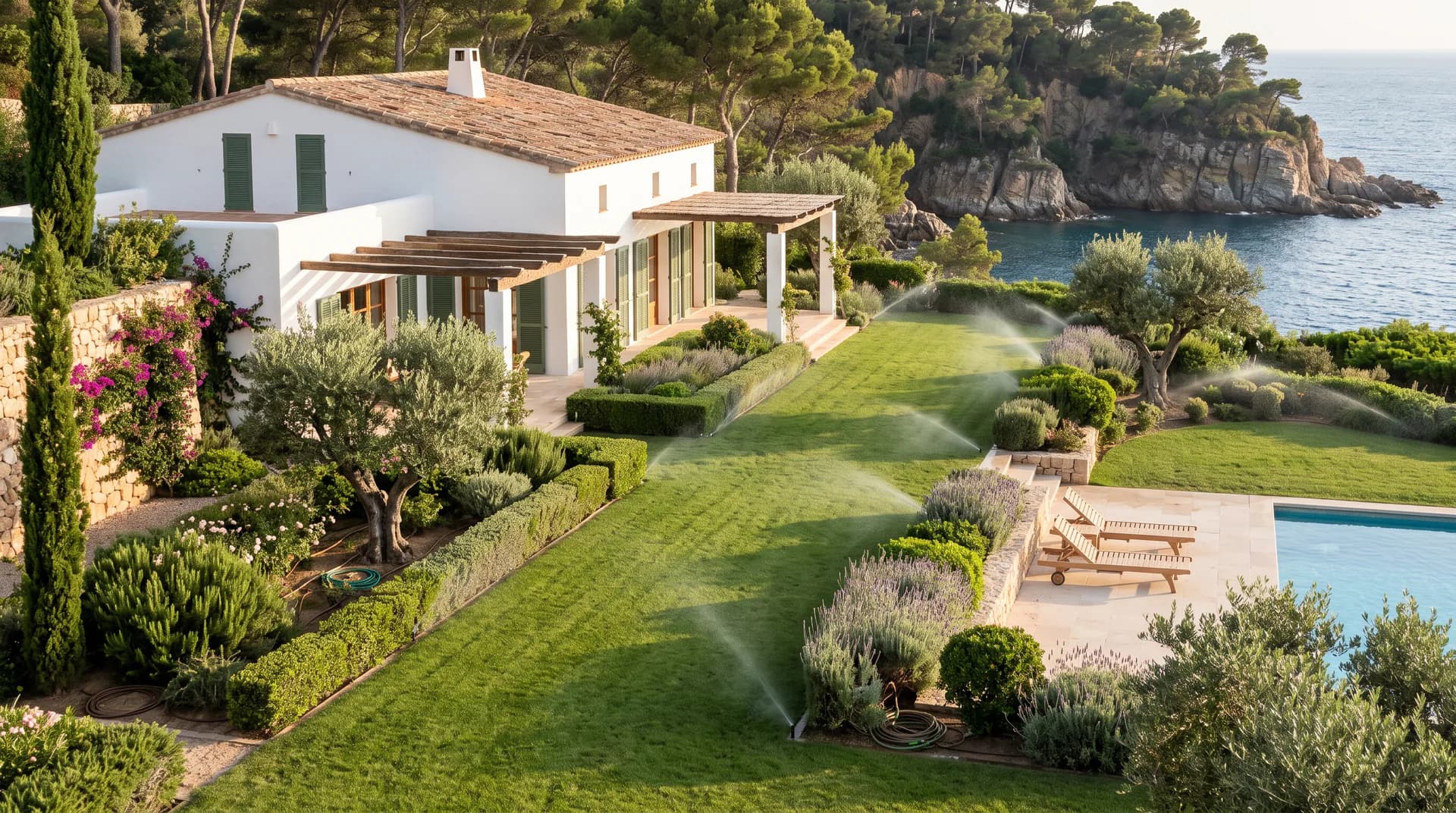 Jardí cuidat d'una segona residència a la Costa Brava
